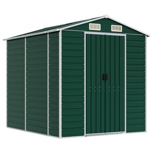 vidaXL Gartenhaus Gr&uuml;n 191 x 215 x 198 cm Verzinkter Stahl