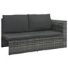 vidaXL 4-tlg. Garten-Lounge-Set mit Auflagen Poly Rattan Grau