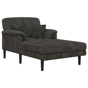 vidaXL Chaiselongue Anthrazit Cordstoff