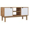 vidaXL TV-Schrank OTTA Braun&Wei&szlig; 113,5x43x57 cm Massivholz Kiefer