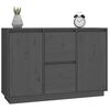 vidaXL Sideboard Grau 111x34x75 cm Massivholz Kiefer