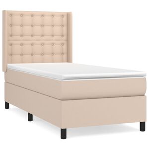 vidaXL Boxspringbett mit Matratze Cappuccino-Braun 90x200cm Kunstleder
