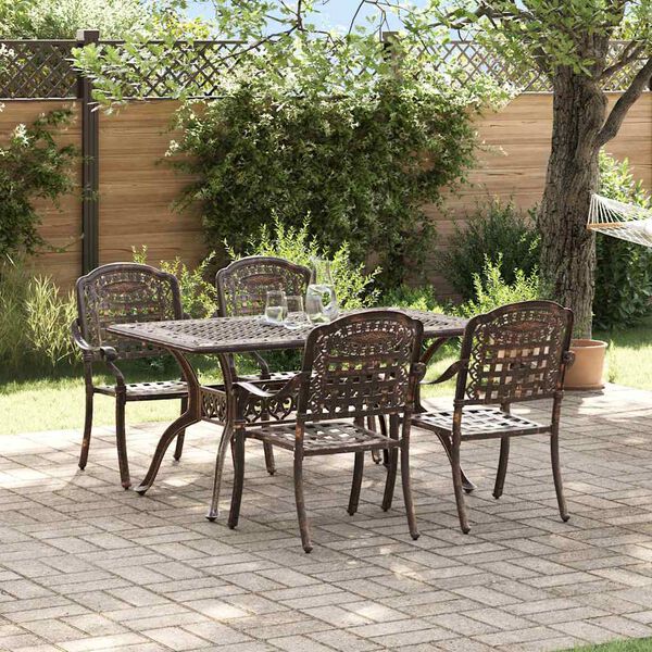 vidaXL Garten Essgruppe 5 pcs Bronze Aluminium
