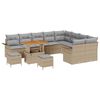 vidaXL Gartensofa-set mit Kissen 12 pcs Beige Poly-Rattan