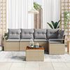 vidaXL Gartensofa-set mit Kissen 6 pcs Beige Poly-Rattan