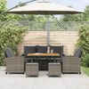 vidaXL 6-tlg. Garten-Sofagarnitur mit Kissen Grau Poly Rattan