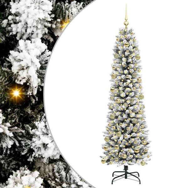 vidaXL K&uuml;nstlicher Weihnachtsbaum mit 300 LEDs mit St&auml;nder Wei&szlig; 210 cm
