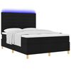 vidaXL LED Boxspringbett mit Matratze Schwarz 140 x 200 cm Stoff