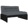 vidaXL 6-tlg. Garten-Lounge-Set mit Kissen Schwarz Massivholz