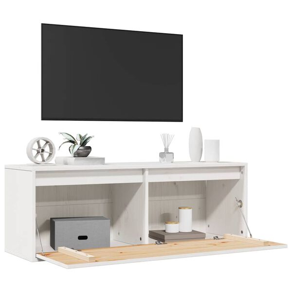 vidaXL Wandschrank Wei&szlig; 100x30x35 cm Massivholz Kiefer