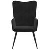 vidaXL Relaxsessel mit Hocker Schwarz Samt