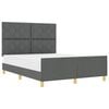 vidaXL Bettgestell mit Kopfteil Dunkelgrau 160 x 200 cm Stoff