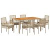 vidaXL Garten Essgruppe 7 pcs Beige Poly-Rattan