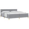 vidaXL Boxspringbett mit Kissen Hellgrau 200 x 200 cm Stoff