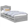 vidaXL Bettrahmen Graues Sonoma 90 x 190 cm Ingenieurs Holz