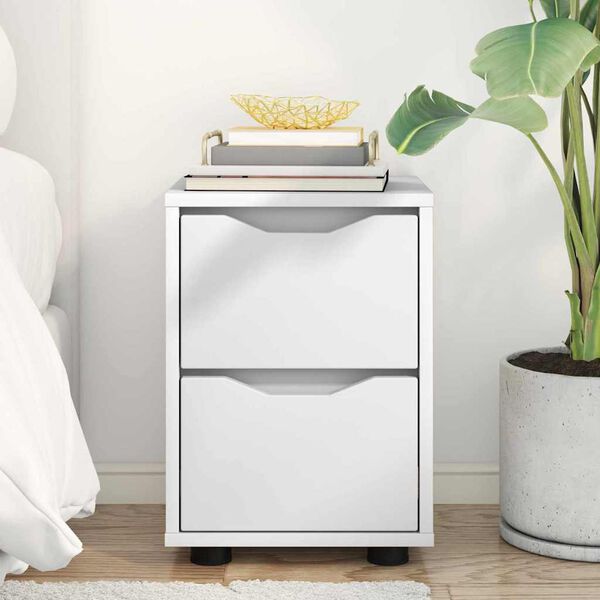 vidaXL Nachttisch mit Schubladen Wei&szlig; 30,5 x 30 x 43 cm Holzwerkstoff