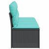 vidaXL Gartensofa mit Kissen 4-Sitzer Schwarz Poly Rattan