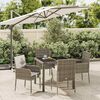 vidaXL 5-tlg. Garten-Essgruppe mit Kissen Grau Poly Rattan