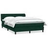 vidaXL Boxspringbett mit Matratze Dunkelgr&uuml;n 140x210 cm Samt