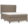 vidaXL Boxspringbett mit Matratze Taupe 140x190 cm Stoff