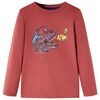 Kinder-Langarmshirt Dunkelrot 128