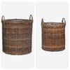 vidaXL Blumentopf K&ouml;rbchen mit Speicher 2 pcs Braun Lacak Rattan