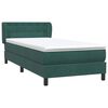 vidaXL Boxspringbett mit Matratze Dunkelgr&uuml;n 80x220 cm Samt