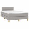 vidaXL Boxspringbett mit Matratze & LED Hellgrau 120x200 cm Stoff