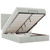 vidaXL Ottoman-Bett mit Matratzen & LEDs Hellgrau 140x200 cm Samt