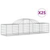 vidaXL Gabionen mit Hochbogen 25 Stk. 200x50x40/60 cm Verzinktes Eisen