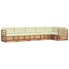 vidaXL Outdoor-Sofagarnitur mit Kissen 6 pcs Natur und Creme