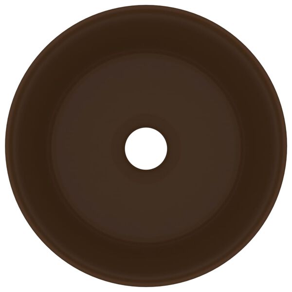 vidaXL Luxuri&ouml;ses Waschbecken Rund Matt Dunkelbraun 40x15 cm Keramik