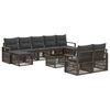 vidaXL Gartensofa-set 10 stk. Grau Poly-Rattan