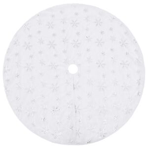 vidaXL Luxus-Weihnachtsbaumrock Wei&szlig; 122 cm Kunstfell