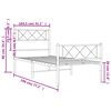 vidaXL Bettgestell mit Kopf- und Fußteil Metall Weiß 100x190 cm