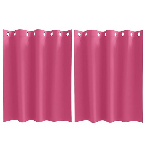 vidaXL Verdunkelungs-Vorh&auml;nge mit Ringen 2 pcs Helles Pink