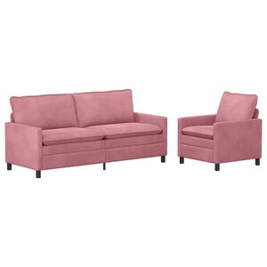 vidaXL Sofa Set 2 stk. Rosa Samt