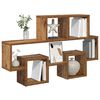 vidaXL Wandregal mit Regal Altholz 82 x 15 x 51 cm Holzwerkstoff
