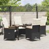 vidaXL Garten Essgruppe mit Kissen 5 pcs Schwarz Poly-Rattan