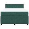 vidaXL Boxspringbett mit Matratze Dunkelgr&uuml;n 140x190 cm Samt