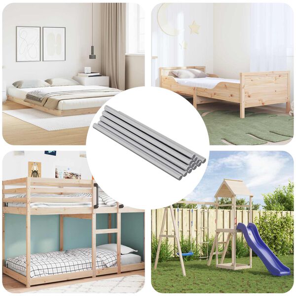 vidaXL Gewindestange 12 pcs Silber 6 x 120 mm Stahl