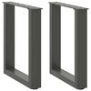 vidaXL Couchtischbeine U-Form 2 Stk. Anthrazit 38x(42-43) cm Stahl