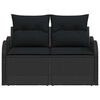 vidaXL Gartensofa mit Kissen Schwarz 121 x 62 x 69cm Poly-Rattan