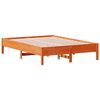 vidaXL Massivholzbett ohne Matratze Wachsbraun 120x190 cm Kiefernholz