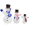 vidaXL LED-Schneemann Familie Weihnachtsfigur Luxus-Gewebe