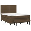vidaXL Boxspringbett mit Matratze Dunkelbraun 140x200 cm Stoff