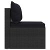 vidaXL Garten-Mittelsofas mit Kissen 2 Stk. Schwarz Poly Rattan
