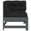 vidaXL Ecksofa mit Kissen Grau Massivholz Kiefer