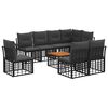 vidaXL Outdoor-Sofagarnitur 9 pcs Schwarz und Dunkelgrau Polyester