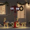 vidaXL Weihnachtsstraßenlampe mit 2 Laternen Rot 40,5 x 80 x 188 cm
